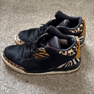 Nike Air Jordan 3 Retro SE Animal Instinct 2.0 CK4344-002 10.5 Black Pony Hair